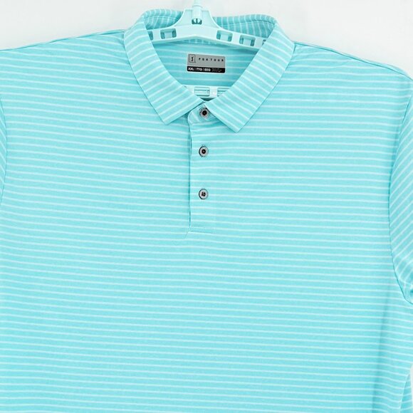 PGA Tour Men's UPF Moisture Wicking Stretch Light Teal Polo Shirt Size XXL NWT - Picture 3 of 9